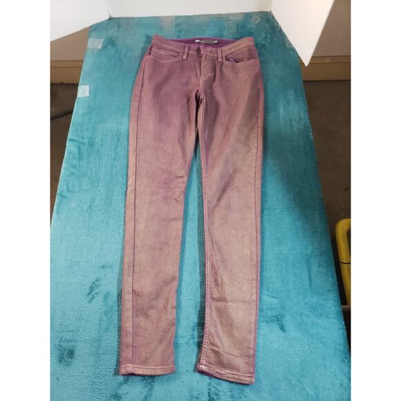 Levis Jeans Sz 11 Womens Purple Pants Stretch Mid Rise Denim Juniors Jegging - Picture 2 of 15
